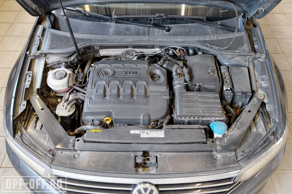 Удаление сажевого фильтра (DPF), отключение SCR (AdBlue), отключение клапана EGR на Volkswagen Passat B8 2.0 TDI